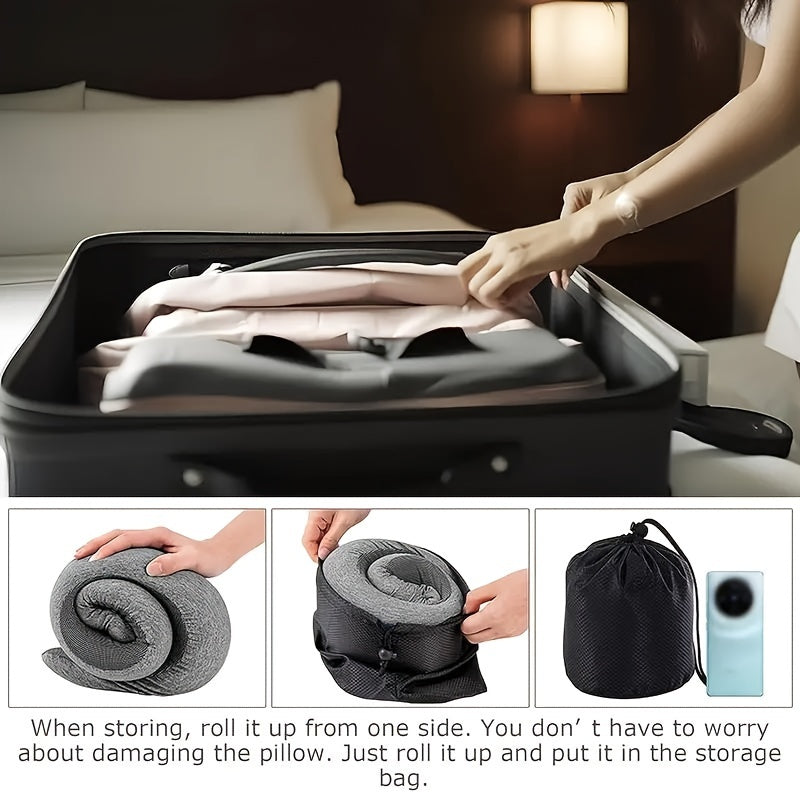 Travel in comfort with the durable and soft 1pc U-shaped neck cushion. This memory foam pillow provides slow rebound support for your neck, making it perfect for long flights or naps. The non-deformable design ensures it will maintain its shape.