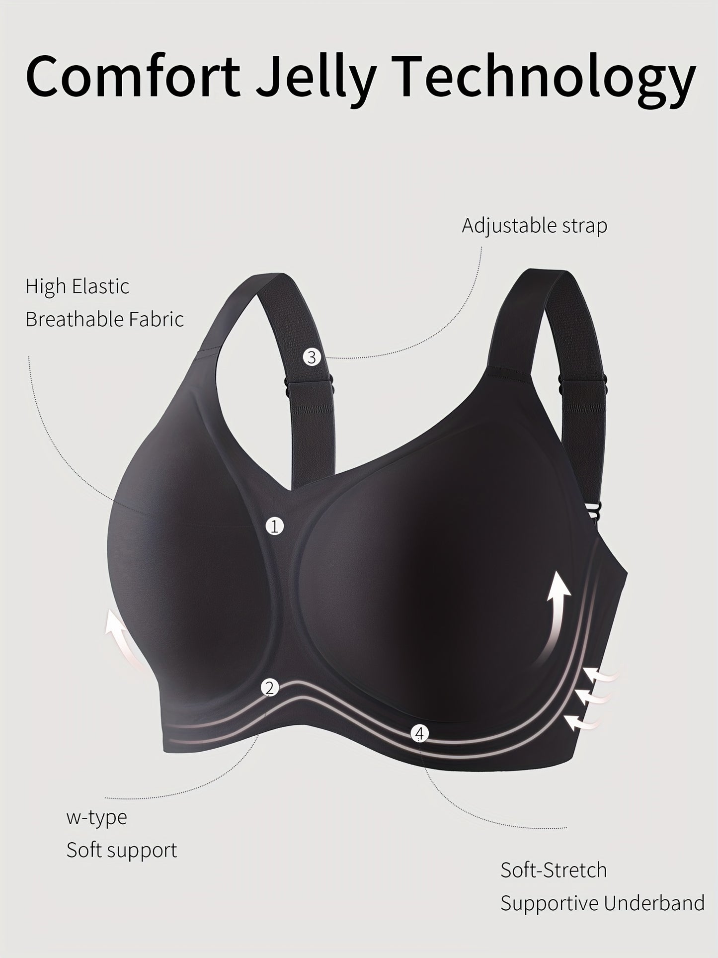 Plus size solid seamless bra provides full coverage and comfort for women.