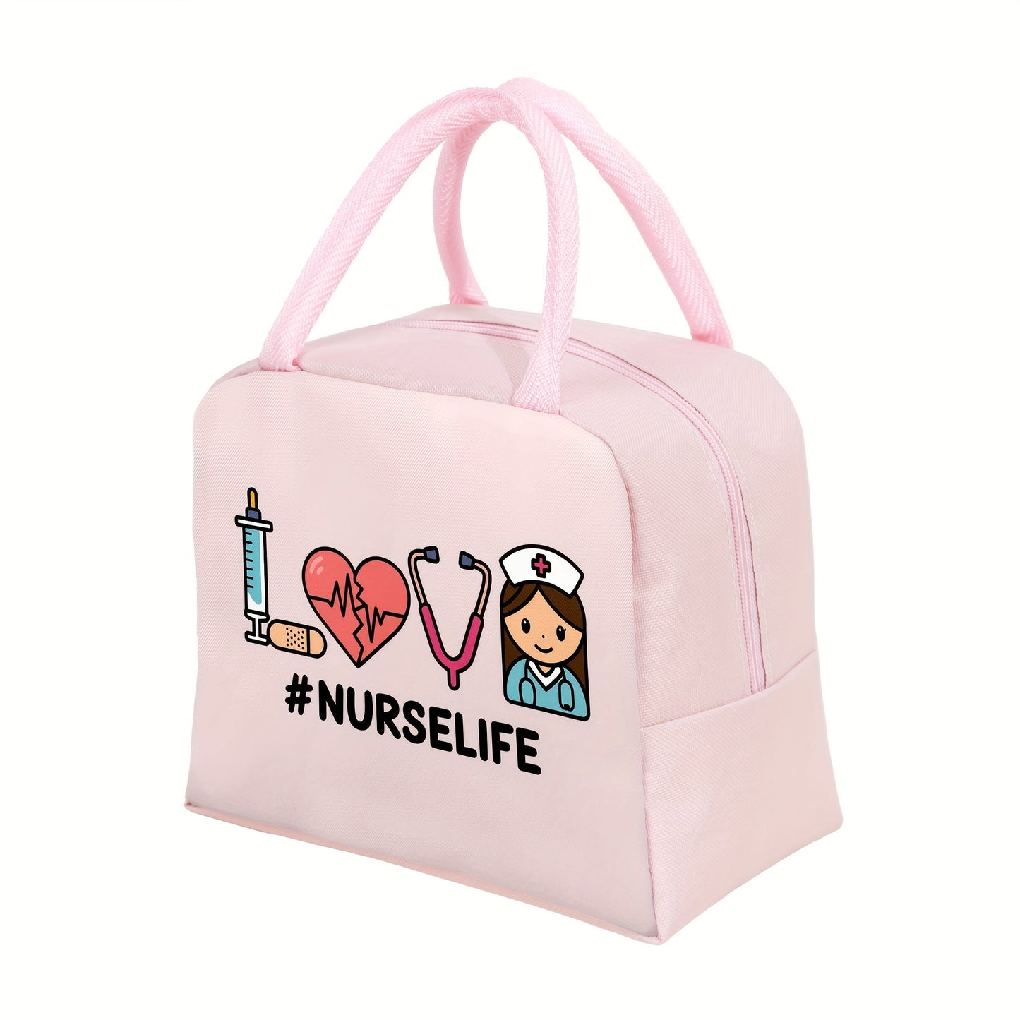 Stylish Nurse-Inspired Insulated Lunch Tote - Made with Tough Oxford Cloth and Aluminum Foil, Easy to Carry with Convenient Handles, Ideal for Work, Traveling, or Picnicking