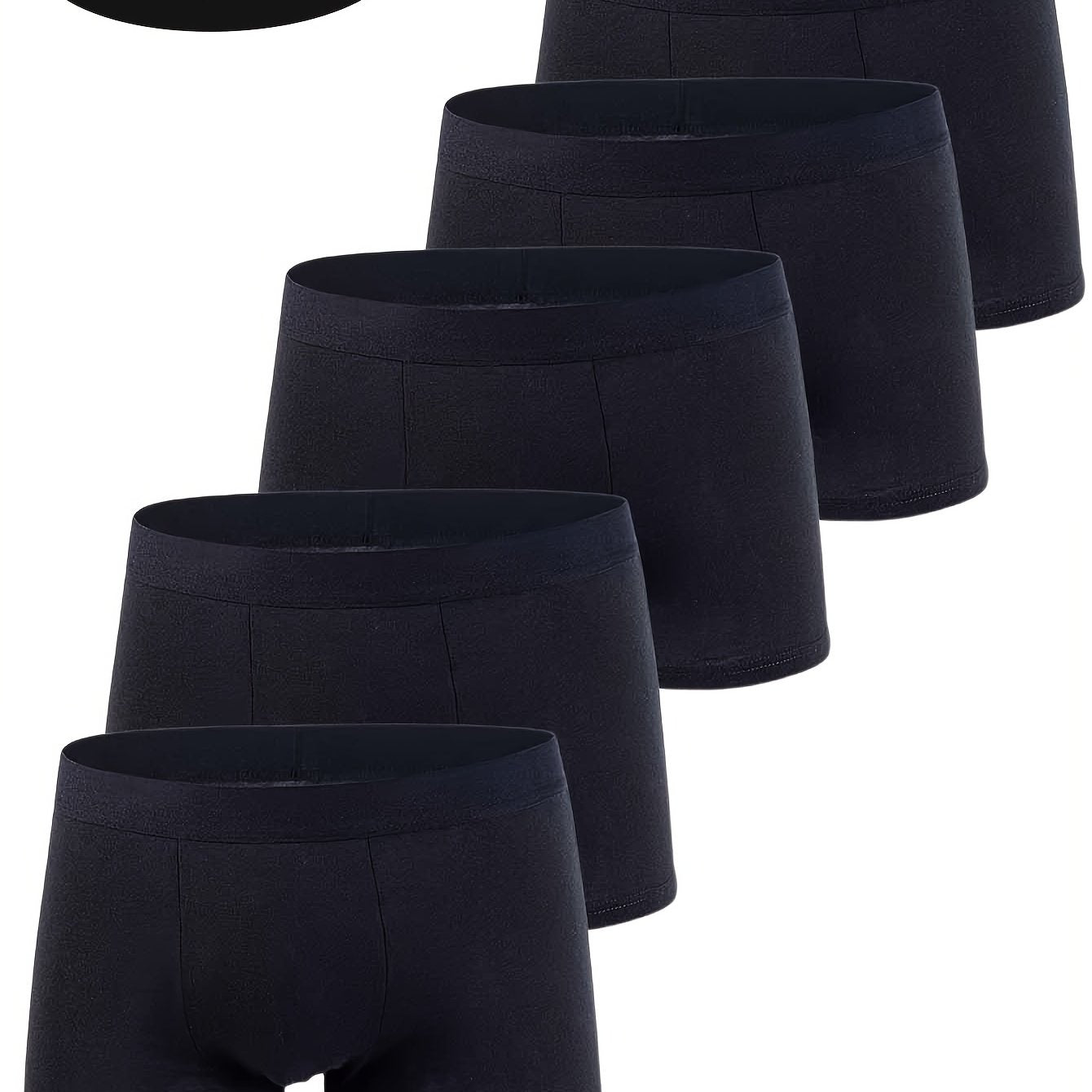 Set of 5 men's breathable underwear made of 95% cotton, stretchy, soft, and comfortable boxer shorts.