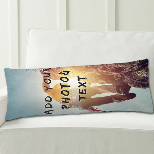 Personalized Long Body Pillowcase with Custom Photo or Text - 20x54 inches, Dual-Sided Printing, Varied Colors, Soft Cover Ideal for Christmas Gift - 1 piece