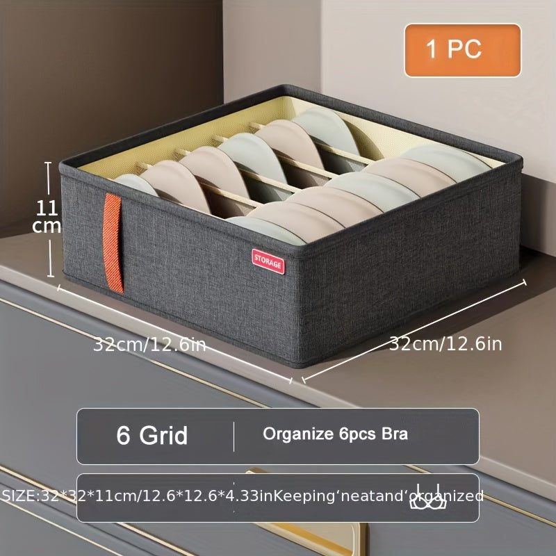 Grids Underwear Storage Box, Household Wardrobe Closet Organizer, made for organizing pants, socks and other items, also functions as a Packing Cube.