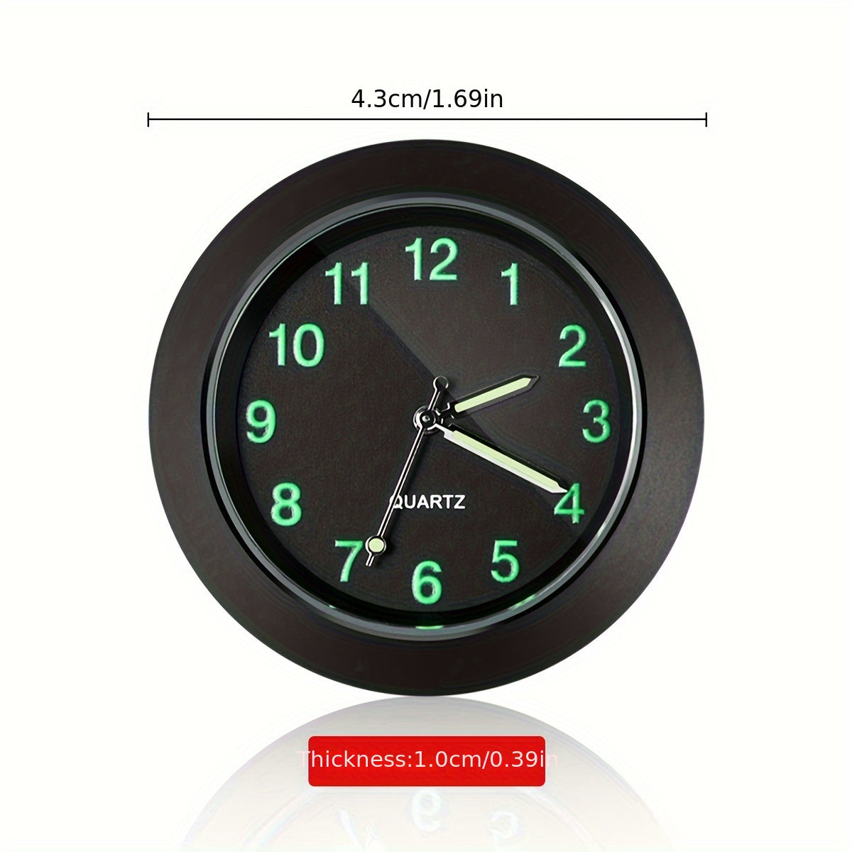 High-quality luminous car clock for interior decoration.