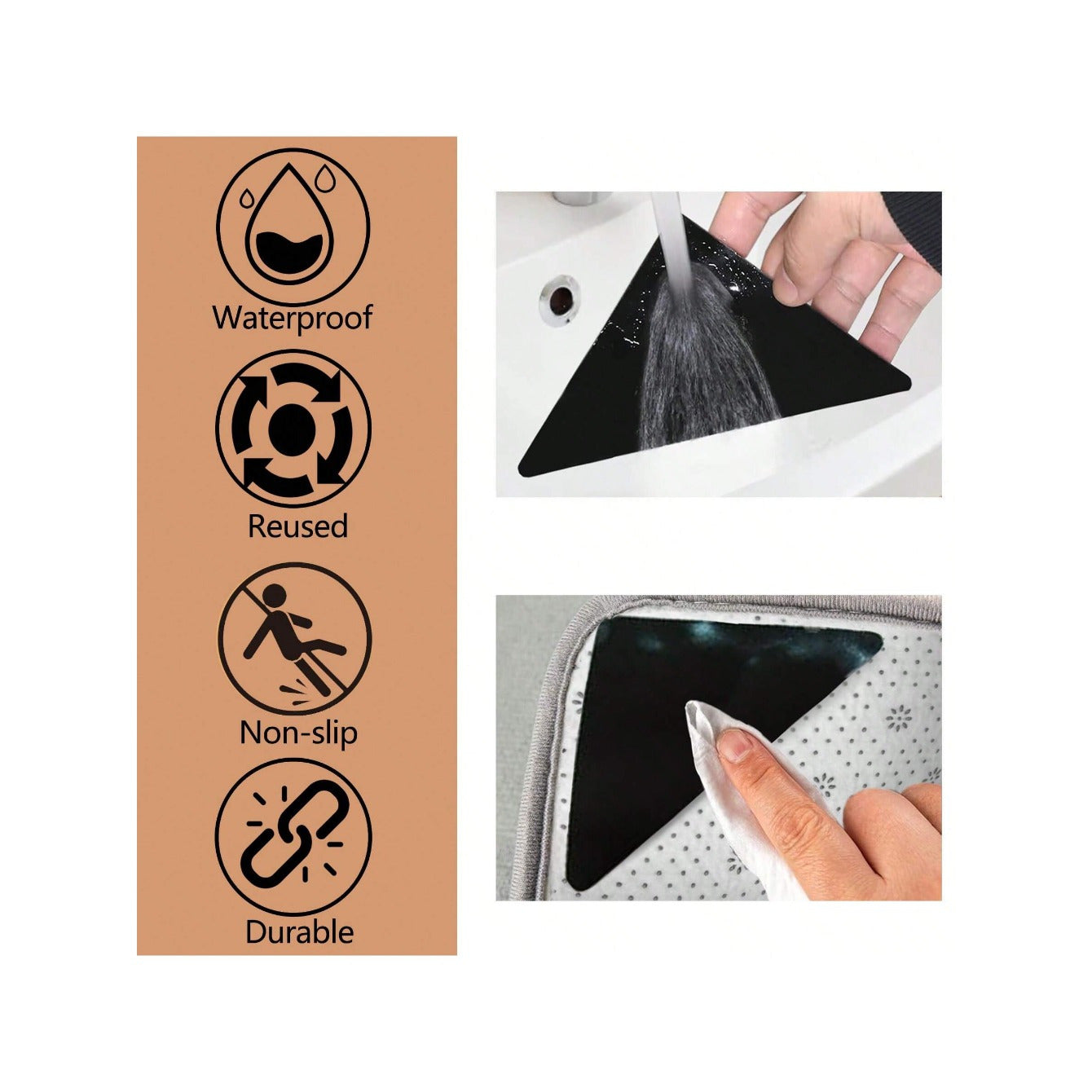 Modern Home Decor: Waterproof Polystyrene Floor Mat with Strong Adhesive and Non-Slip Fixing Stickers for Entryway and Room Safety. Available in All Sizes, Traceless Design.