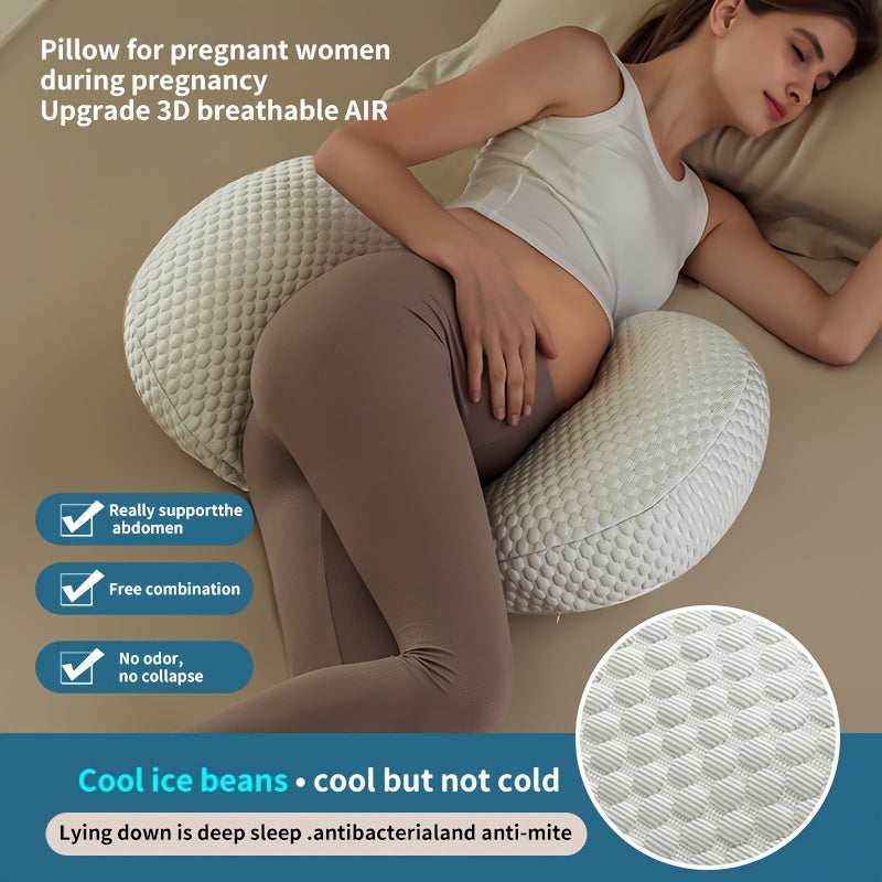 SoftTouch Adjustable Pregnancy Pillow, U-Shaped Full Body Support Cushion with Removable Cover - Perfect for Side Sleepers. Made with Polyester Fiber Material and Portable for Back Support.