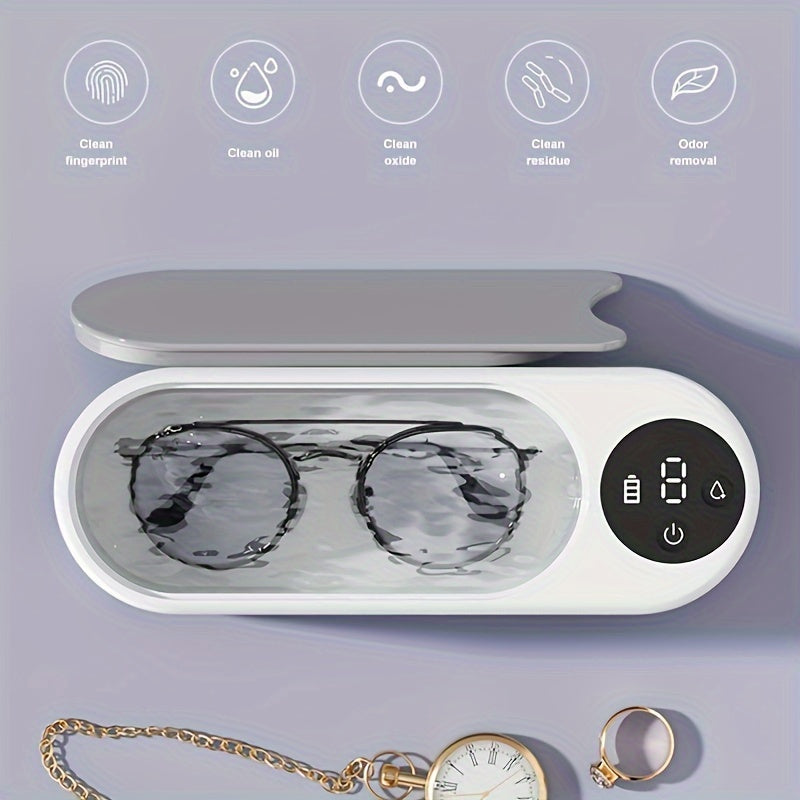 Multi-Purpose Cleaning Machine for Glasses, Jewelry & Watches - Includes Vibration Washing Box and Chemical-Free Plastic - 1pc