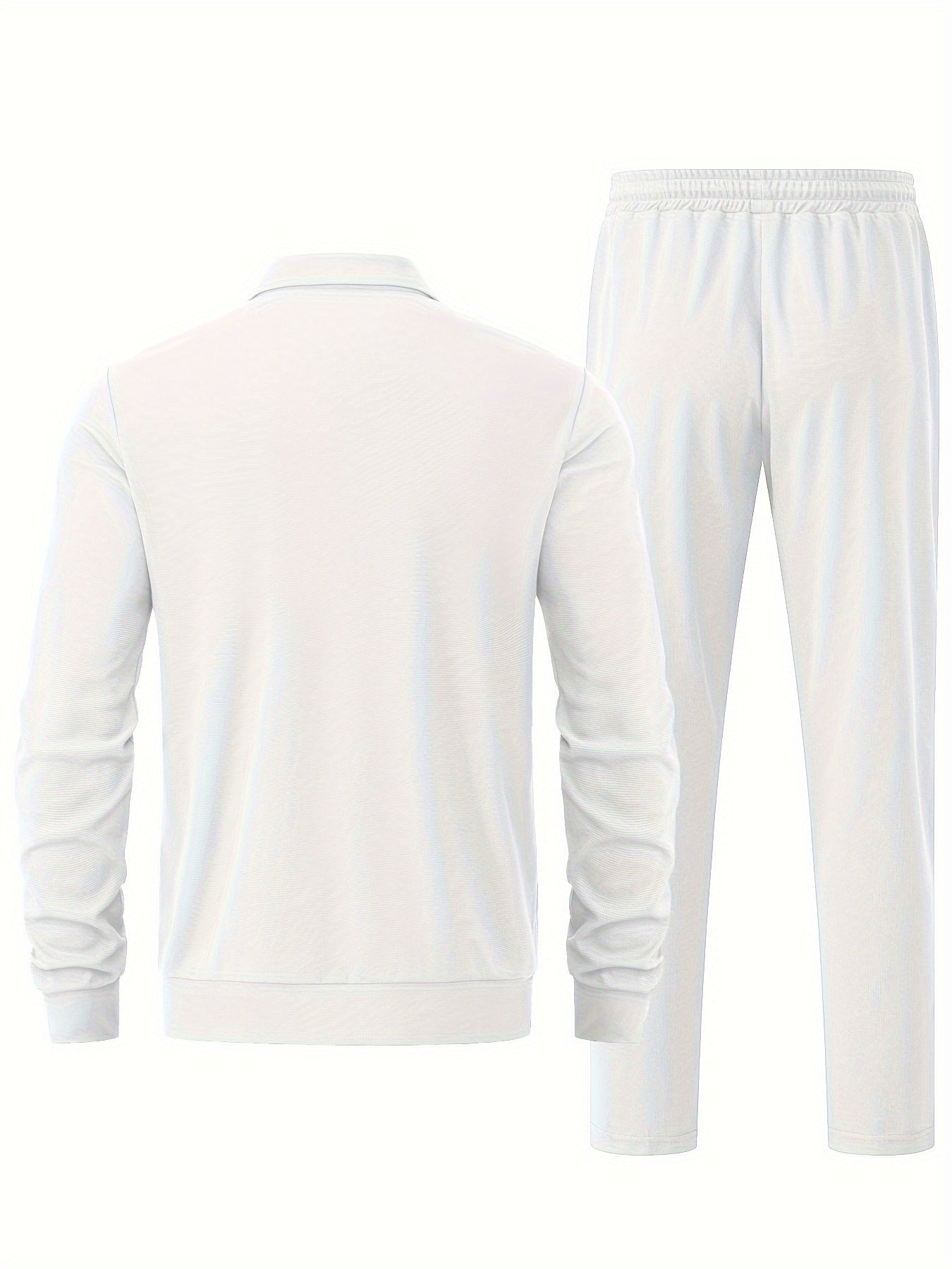 Men's 2-piece athletic outfit for outdoor sports, featuring a zip-up jacket and pants.