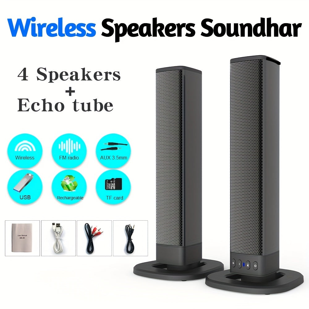 20W 3D Home Theater Computer Stereo Surround Wireless Speakers that can also be used as TV speakers for computers - Ideal gift for any occasion, perfect for summer parties.