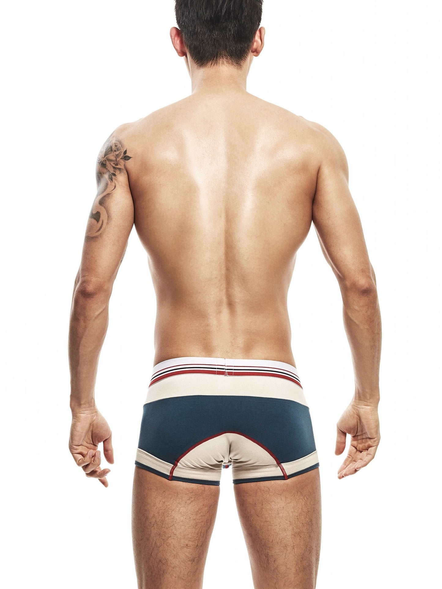 Low-rise boxer briefs with contrasting pouch designed for young individuals with a unique style, comfortable and breathable.