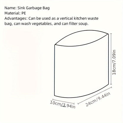 These Disposable PE Kitchen Trash Bags come in a pack of 30 and are designed to be leak-proof and recyclable. They feature a drainage design and are suitable for waste disposal. Compatible with standard 2.51-gallon and 3.17-gallon trash bins, they are