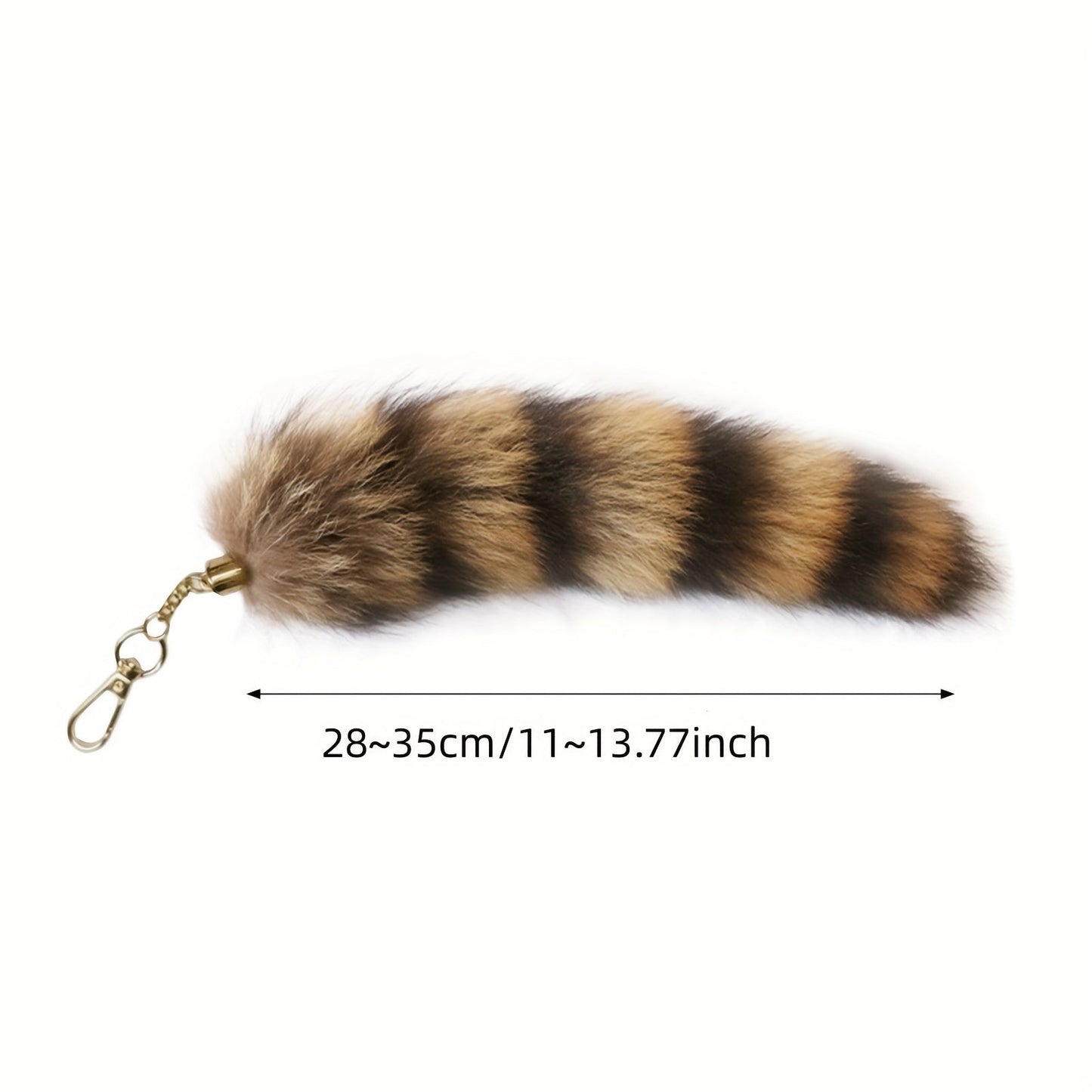 Faux Raccoon Tail Pom Pom Keychain with Metal Split Ring Keyring - Made from Yarn Material - Versatile Accessory for Handbags and Backpacks - Great for Weddings, Birthdays, and Bachelorette Parties - Perfect Gift for Christmas, Easter, Hanukkah