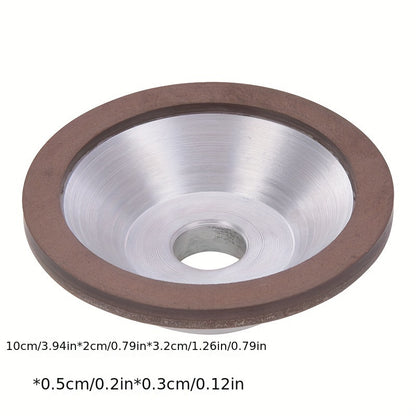 Resin diamond grinding wheel for tungsten carbide sharpening - manual rotary tool for alloy grinding.