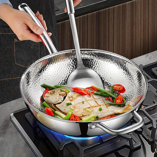 Stainless Steel Pot and Pan Set, Healthy and Safe Cooking Utensils for Home Use, Non-Stick Frying Pan for Stir-Frying on Electric and Gas Stoves, Durable and Universal Flat Bottom Design