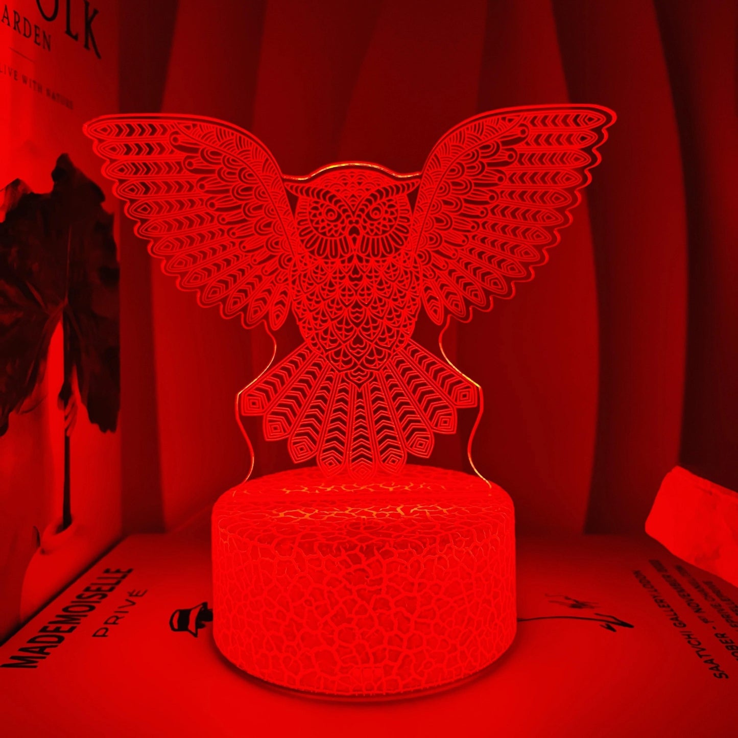 3D Wing Owl Night Light, USB Lamp Gift for Friends