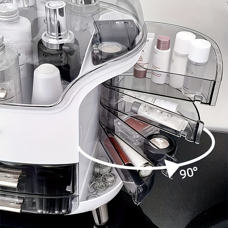 1-piece dustproof makeup organizer, clear cosmetic storage box.