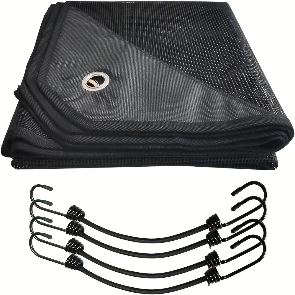 Outdoor AC Unit Protection Accessory: DuraGuard Plastic Leaf Guard Air Conditioner Cover featuring 4 Bungee Stretch Hooks