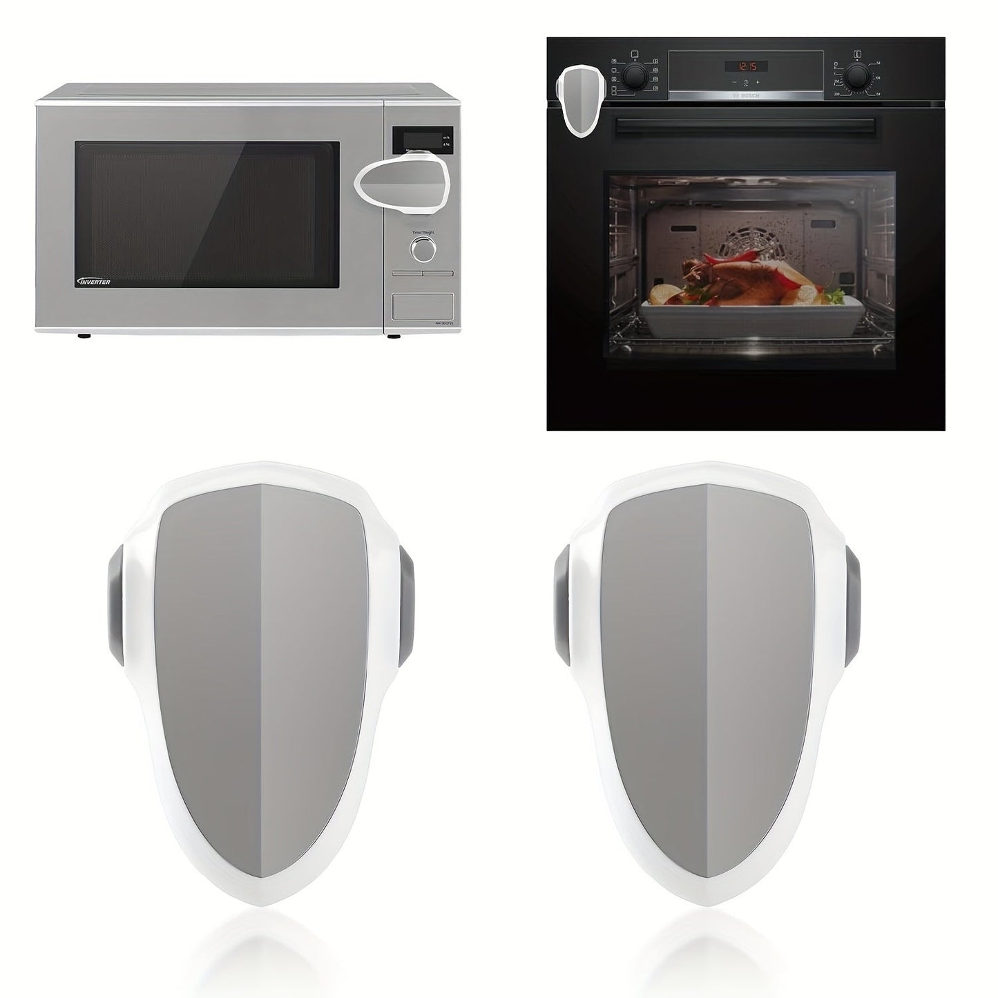 1 or 2 pieces of 180-degree Rotatable Oven Locks, providing safety for Ovens, Steamers, Microwaves, and other appliances