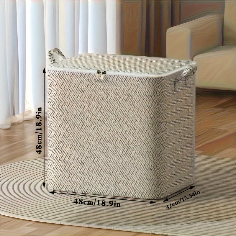 Extra-Large Foldable Laundry Basket with Lid - Heavy-Duty Waterproof Fabric Storage Box, Handles, Load Capacity of 54.43 KG. Perfect for Clothing, Toys, Household Items, DIY Crafts, Bead Storage, Jewelry Making, and Laundry Organization.