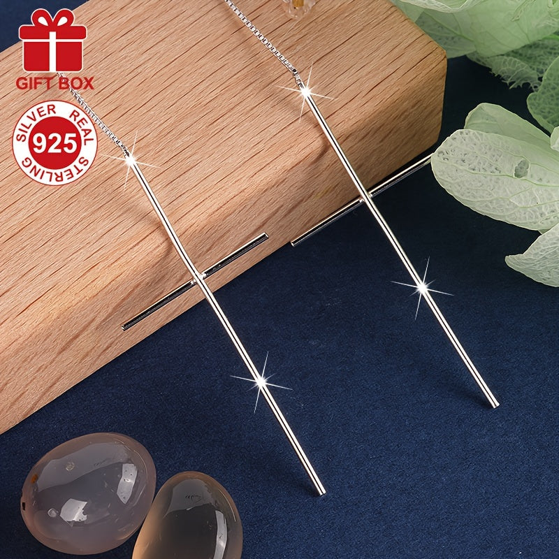 These stunning Long Tassel Earrings are both chic and sophisticated, crafted from S925 Sterling Silver with a low allergy coating. The elegant design features a Cross-shaped Ear Thread, making them perfect for everyday wear, parties, and special