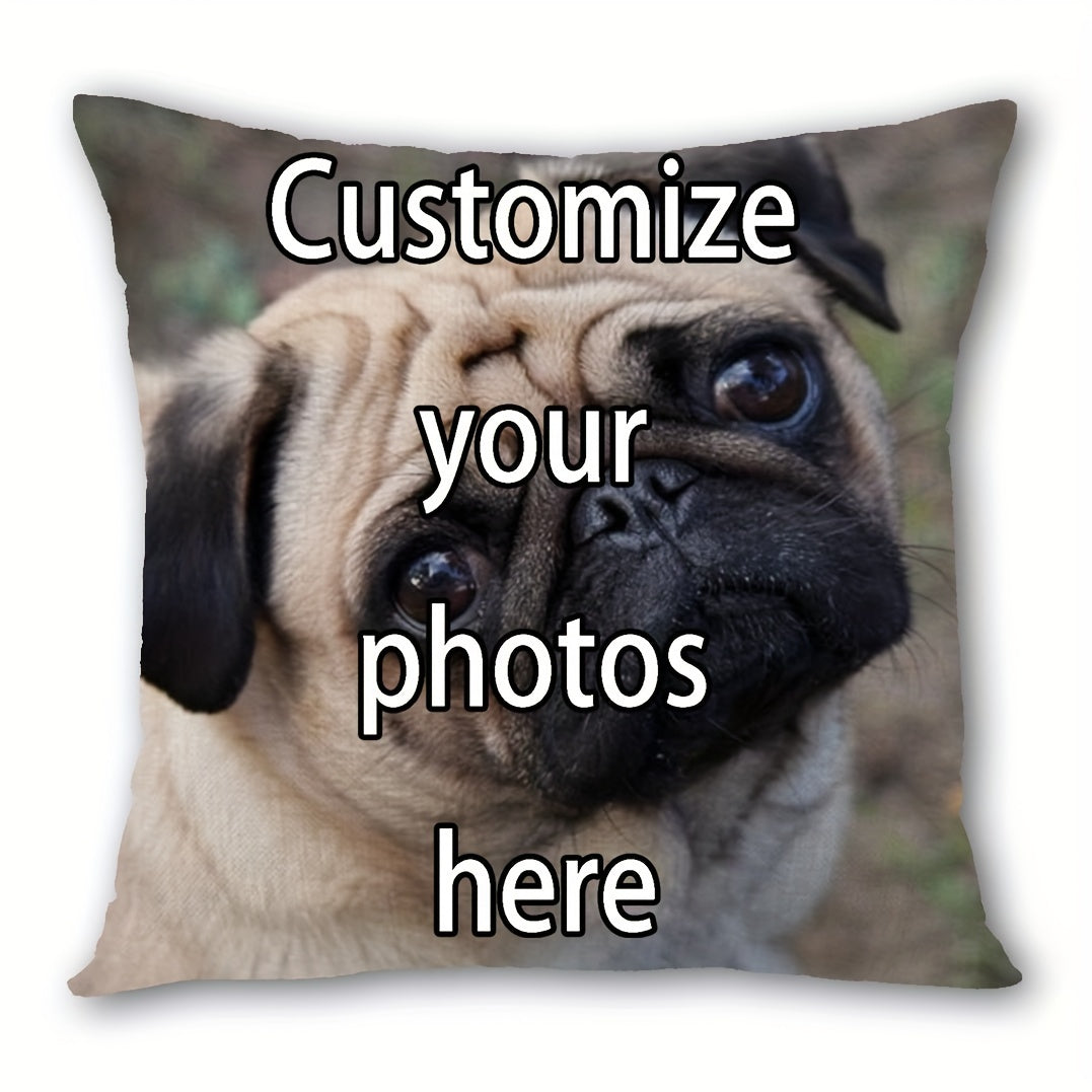 Soft plush pillow cover in 45.72x45.72cm featuring adorable Pug design - Ideal for enhancing home or office decor, perfect for bedrooms and living room sofas (Pillow not included)