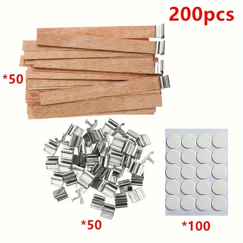 40pcs Wooden Candle Wicks: 12.95 X 1.27 cm, Smokeless, DIY Candle Making