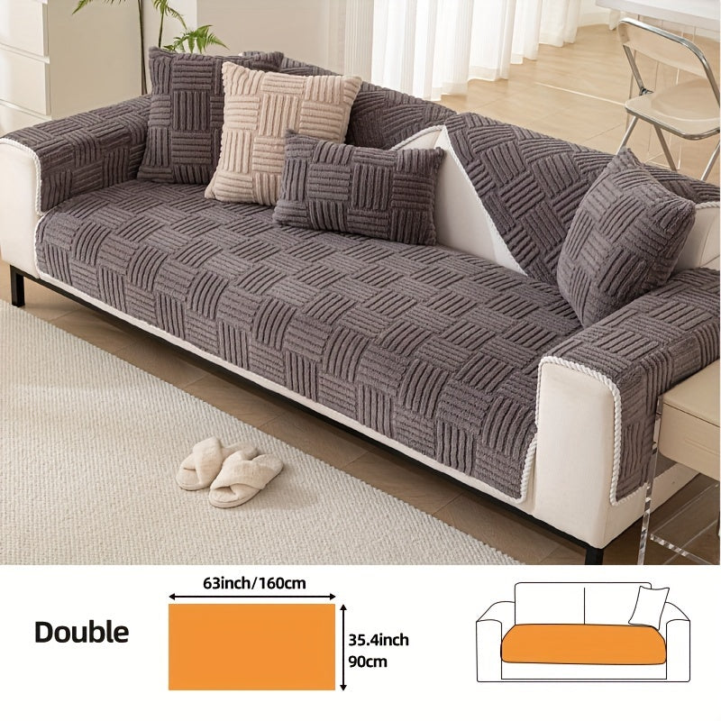 Soft, non-slip sofa cover for pet-friendly furniture protection in any room.