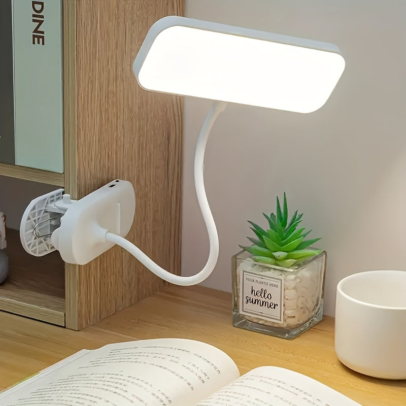 LED Desk Lamp with Dimmable Light, Adjustable Color Temperature, Bendable Neck, Touch Control, Clip-on Design, Dual Power USB/Battery, 800mAh Lithium - perfect for Bedroom, Home Office