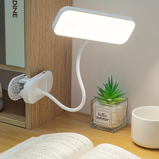 LED Desk Lamp with Dimmable Light, Adjustable Color Temperature, Bendable Neck, Touch Control, Clip-on Design, Dual Power USB/Battery, 800mAh Lithium - perfect for Bedroom, Home Office