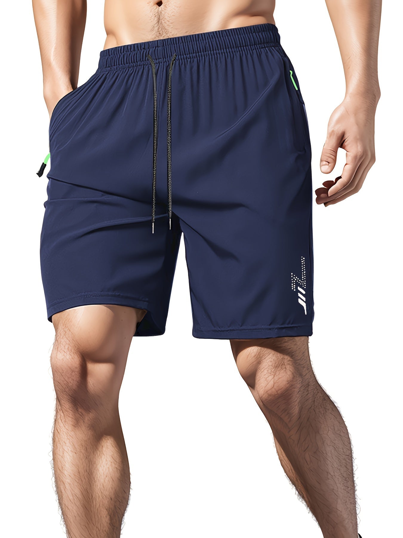 Quick drying men's shorts with elastic waist for summer workouts.