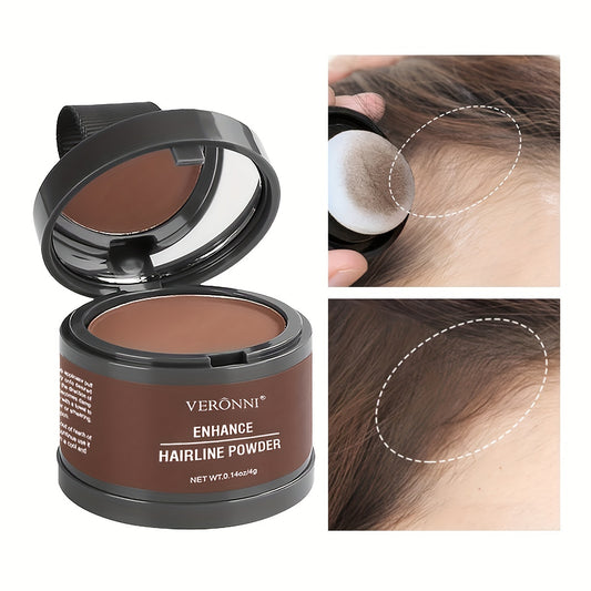 Hairline Shadow Powder with plant squalane instantly conceals hairline and roots, stain-proof and waterproof for a natural look.