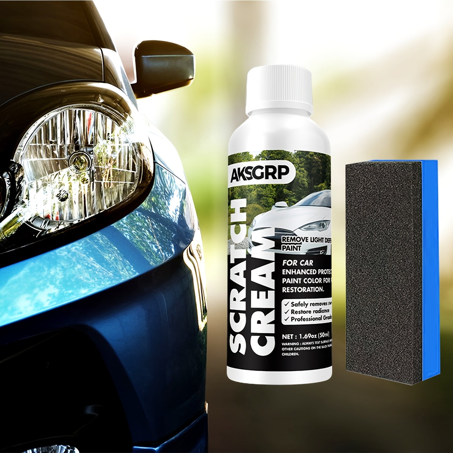 Upgrade your car's appearance with our Scratch Repair Kit that includes a paste for polishing and waxing to remove scratches and restore the paint's finish.