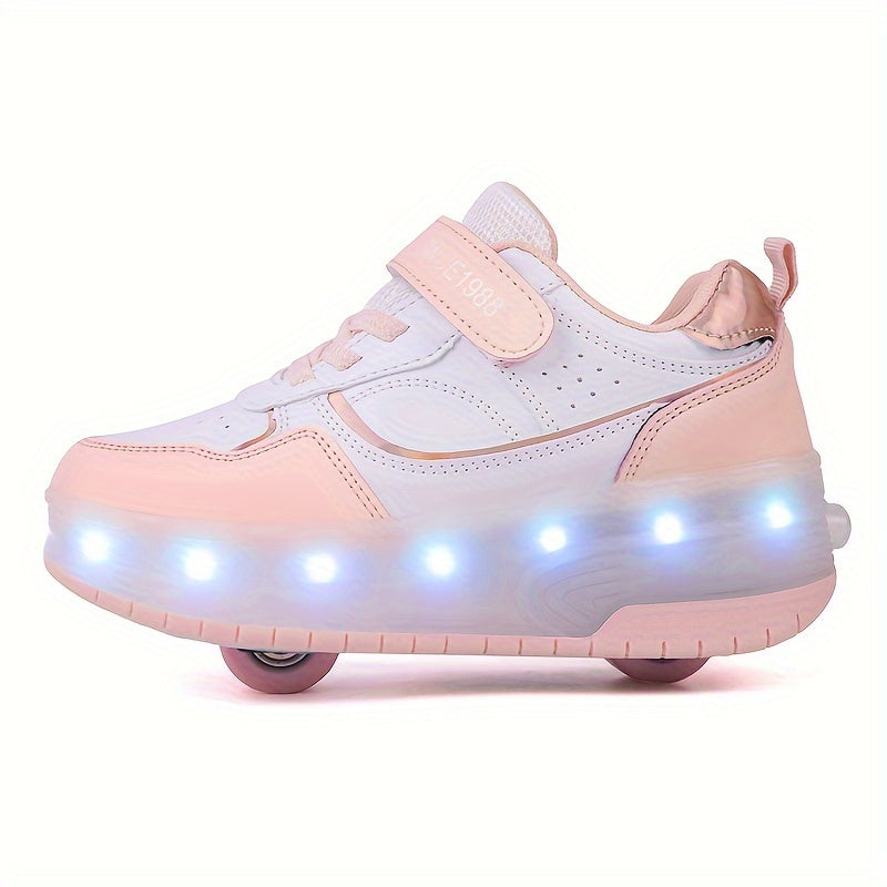 Stylish LED light-up shoes for outdoor activities, USB rechargeable, durable and breathable, perfect for all seasons.