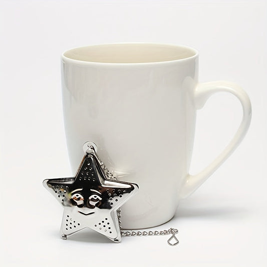 Star-shaped tea infuser made of stainless steel with chain - an excellent choice for steeping loose leaf tea. A great gift idea for Christmas and holiday celebrations.