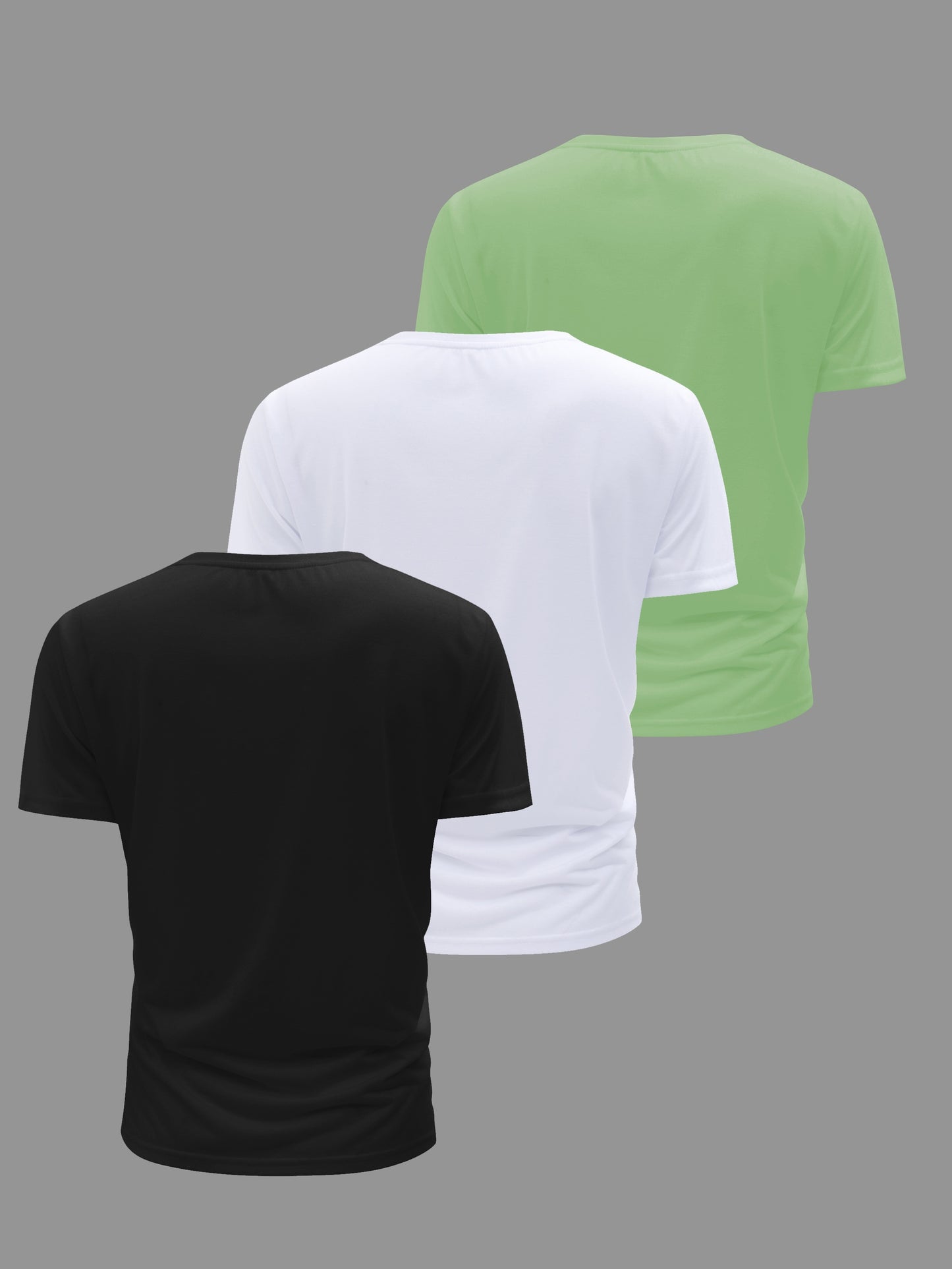 3 Men's Casual Short Sleeve Crew Neck T-shirts, ideal for summer activities and outdoor wear.