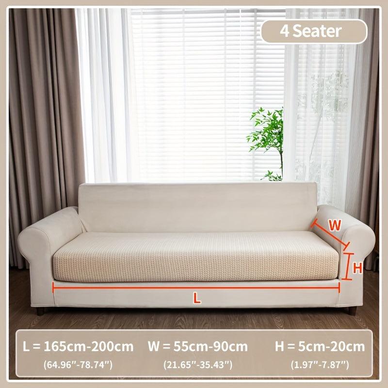 Waterproof stretch sofa cover, modern non-slip couch protector, pet-friendly elastic slipcover for living room, fits all seat and L-shaped sofas.