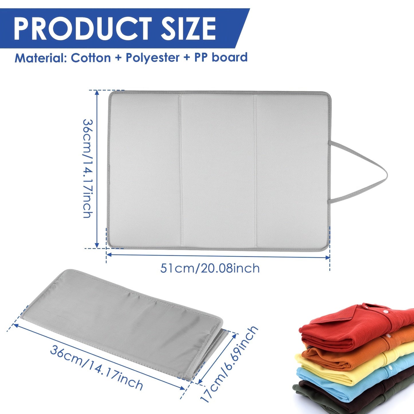 The GUIJZSLTRG Portable Folding Ironing Mat is designed for convenience and efficiency. This mat is heat resistant up to 392°F, waterproof, and anti-scratch, making it perfect for all your ironing needs. It also features an over-the-door hanging option