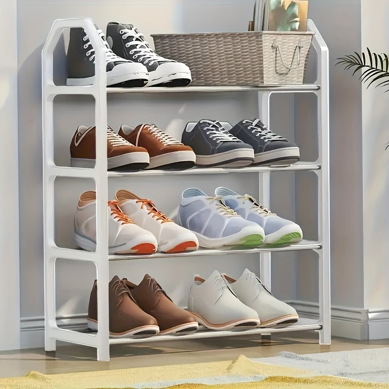 Durable 4-Tier Metal Shoe Rack - Versatile Design, Quick Assembly, Deodorizing Organizer for Home & Commercial Spaces, Perfect for Entryways & Bedrooms