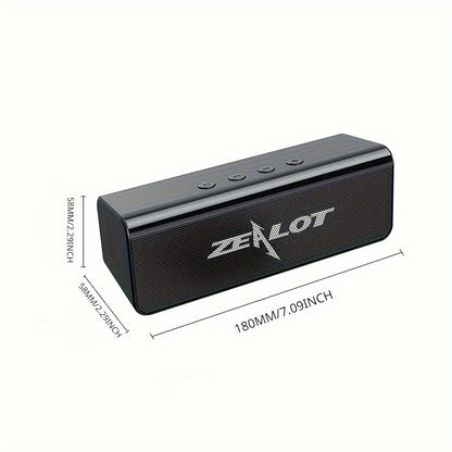 ZEALOT S31 5W*2 Wireless Speaker with Dual Pairing, 10-hour playtime, high-fidelity sound, booming bass, and compatibility with smartphones, tablets, and TVs. Includes charging and aux