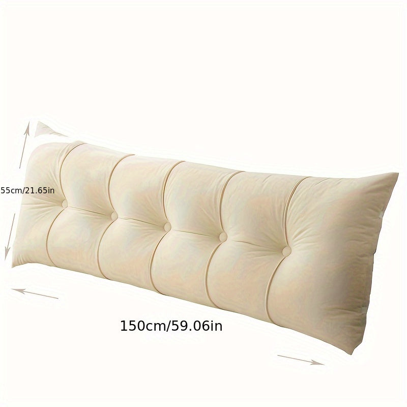 Large rectangular backrest pillow for sofa bed, providing waist lumbar support and serving as a decorative bedroom accessory.