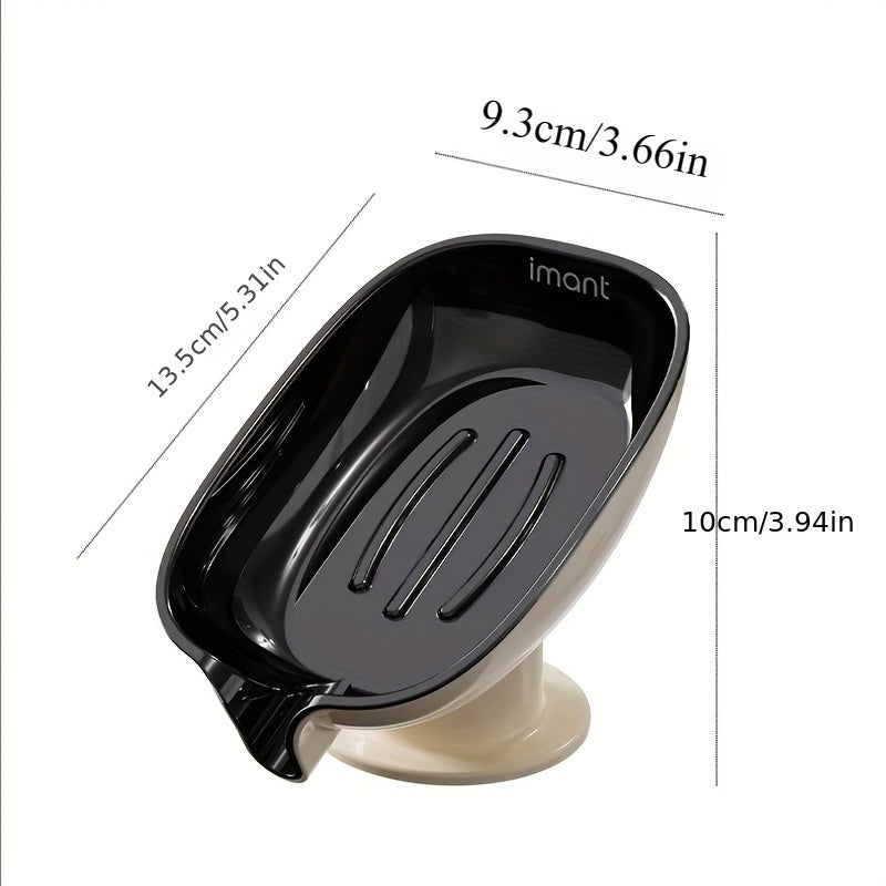 Stylish oval soap dish made of durable plastic, with self-draining feature, modern design for home décor