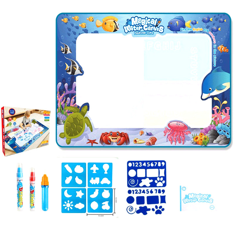 Children's Water Painting Cloth is an educational toy that magically transforms into a Painting Pad, Writing Board, Doodle platform, Water Painting Blanket, and Painting Board, providing endless creative possibilities for children.