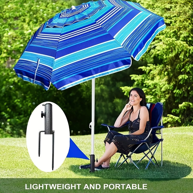 1pc Heavy-Duty Adjustable Metal Umbrella Stand - Sturdy Spiral Ground Anchor for Outdoor Use, Ideal for Flags, Umbrellas, Fishing Rods in Parks and Beaches, Easy Installation