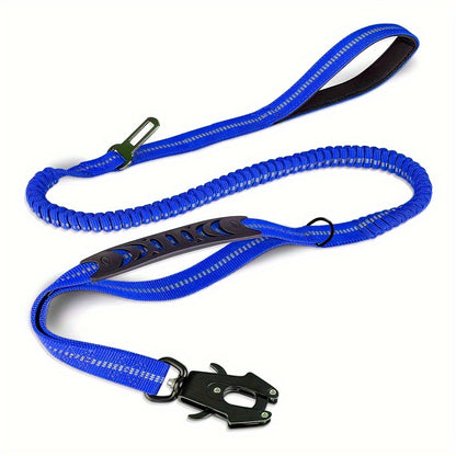 Tactical dog leash with padded handle, sturdy no-pull design, safety buckle, and reflective stripes - ideal for medium to large dogs.