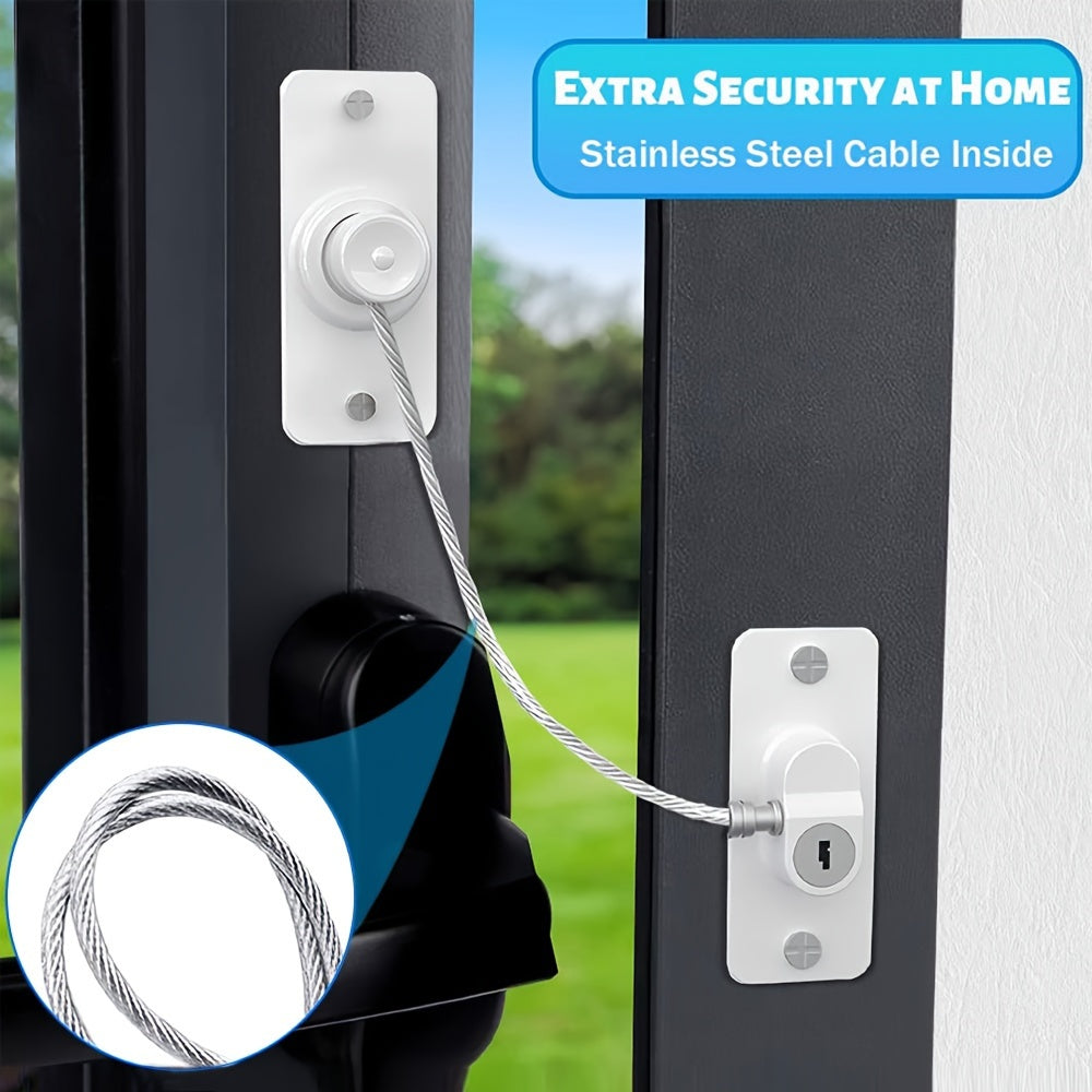 Set of 2 window locks for PVC windows, designed for security with screws and keys.