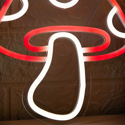 USB powered mushroom-shaped LED neon sign, great for bedroom decor, parties, weddings, and holidays.