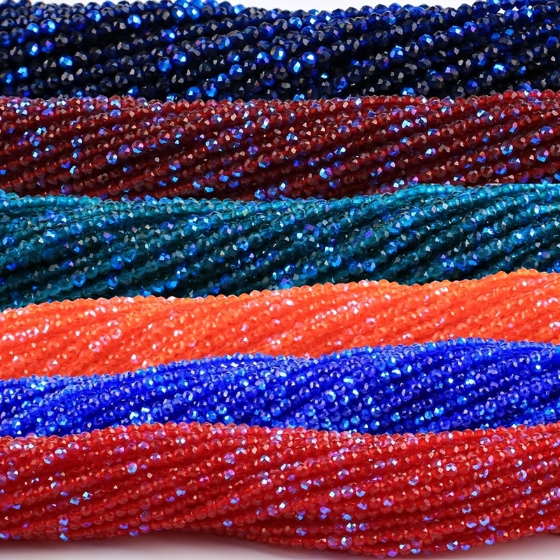 Set of 950/620 pieces of 2mm and 3mm Loose Spacer Faceted Faux Crystal Glass Beads for Making Bracelets and Jewelry