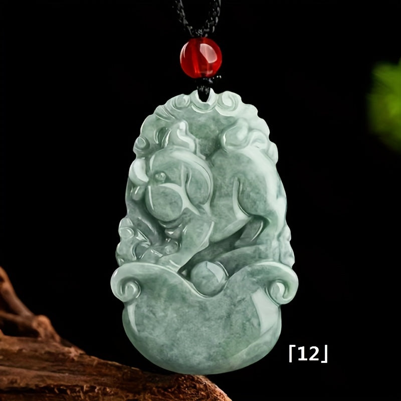 [Trendy Option] Embrace your Chinese zodiac with a gorgeous pendant made of natural stone. Pick from Rat, Ox, Tiger, Rabbit, Dragon, Snake, Horse, Sheep, Monkey, Chicken, Dog, or opt for a full set of Chinese zodiac pendants. Stay fashionable and stylish!