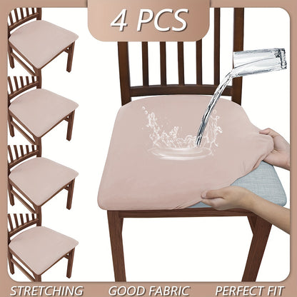 Highly elastic stool covers in solid colors, 4 or 6 pieces per set. Dustproof and water-resistant, washable and removable. Ideal for living rooms, dining rooms, and hotels.