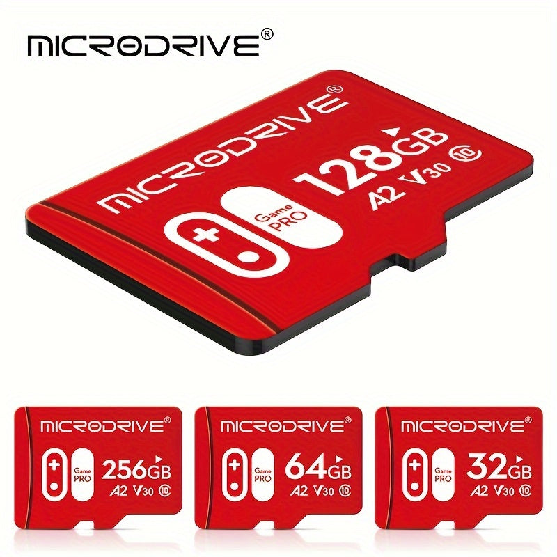 Micro TF SD Card available in 32GB, 64GB, 128GB, and 256GB with U3 Class 10 speed, come with SD adapter.