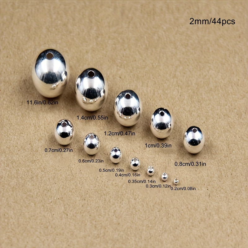 10-40 pieces of genuine 925 Sterling Silver Round Spacer Beads for crafting DIY necklaces and elegant bracelets